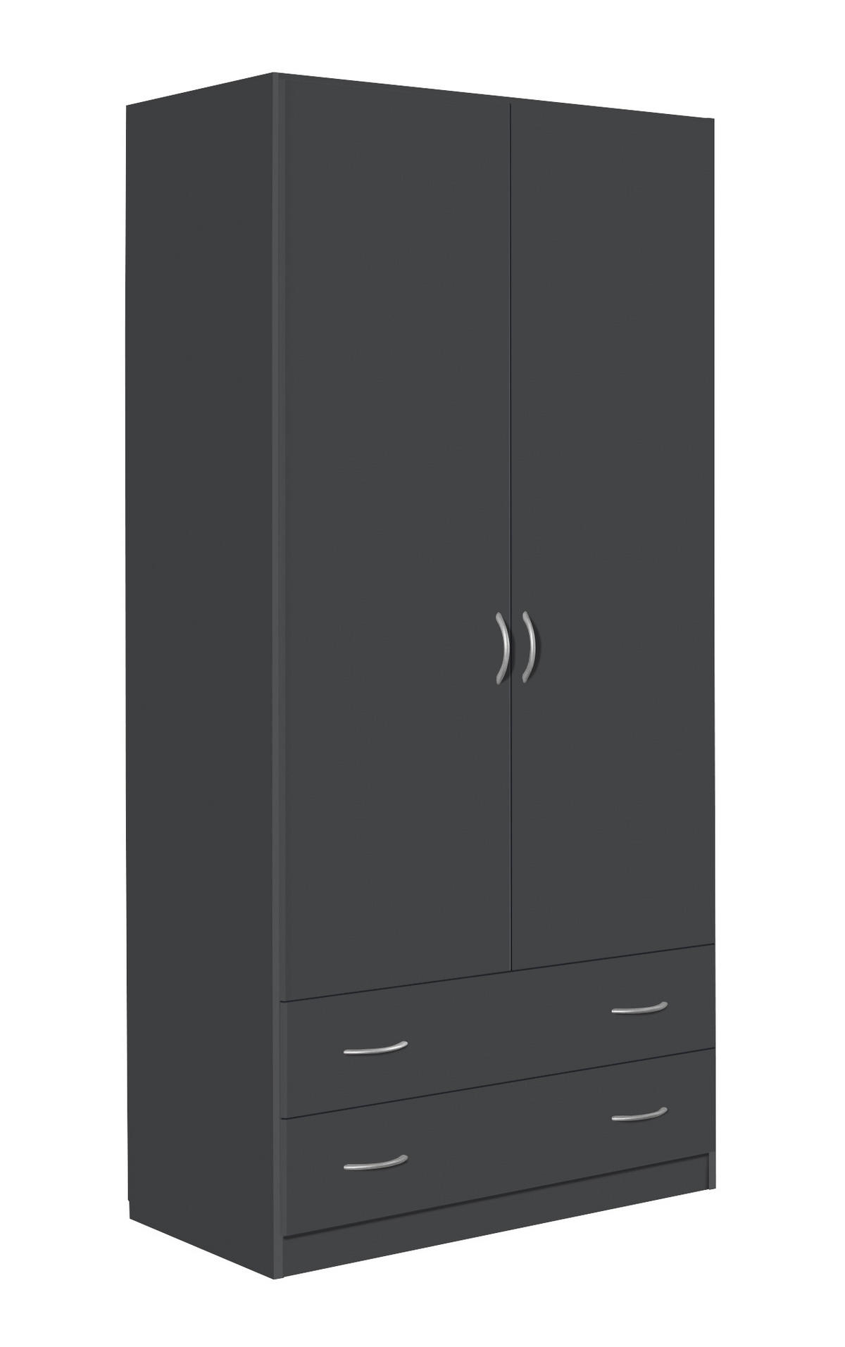 DREHTÜRENSCHRANK 91/197/54 cm 2-türig  - Silberfarben/Grau, Design, Holzwerkstoff/Metall (91/197/54cm) - Boxxx