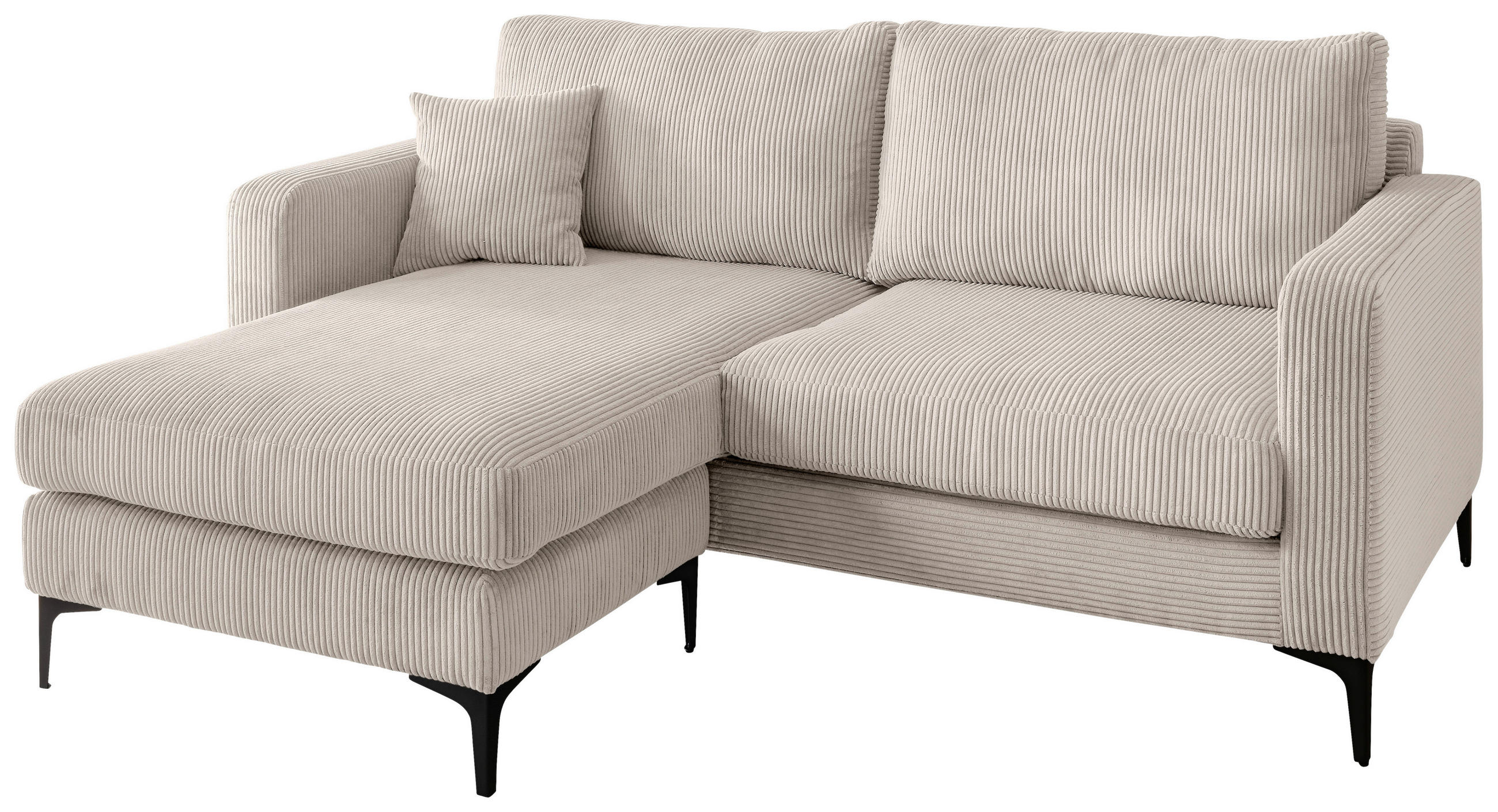 Thumbnail - Livetastic Ecksofa Eliza, Beige, Textil, Uni, 4-Sitzer, Füllung: Schaumstoff, L-Form, links montierbar, rechts montierba...