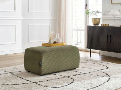 HOCKER ATILLA Cord Hellgrün  - Schwarz/Hellgrün, MODERN, Kunststoff/Textil (92/44/48cm)