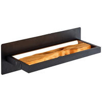 LED-WANDLEUCHTE 15,1/35 cm   - Schwarz/Braun, Design, Holz/Metall (15,1/35cm) - Brilliant