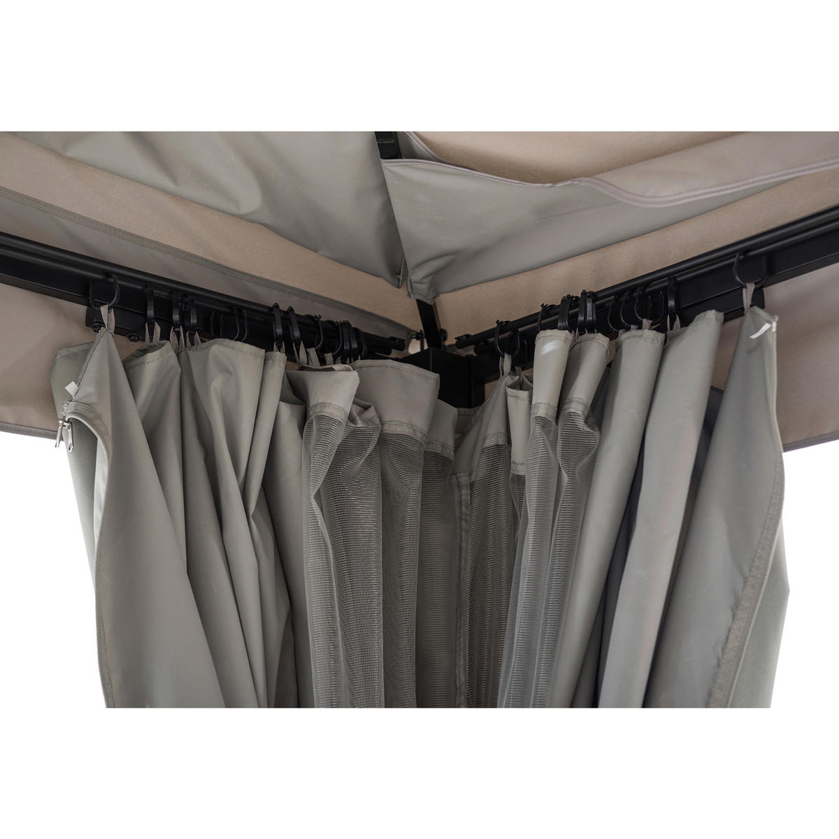 PAVILLON 402/296/336 cm Stahl  - Schwarz/Grau, Basics, Textil/Metall (402/296/336cm) - Modante