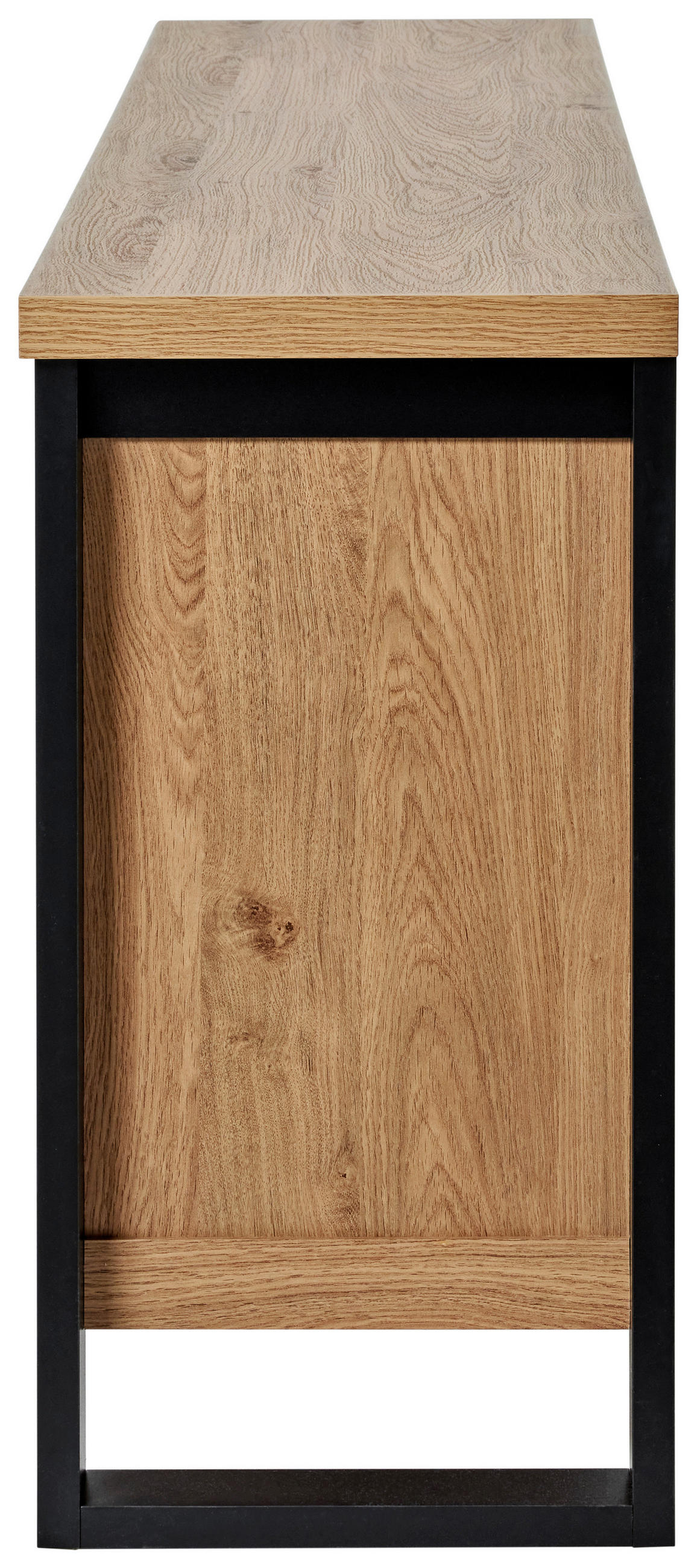 SIDEBOARD 153/75/39 cm  in Eichefarben  - Eichefarben/Schwarz, Modern, Holzwerkstoff/Metall (153/75/39cm) - MID.YOU