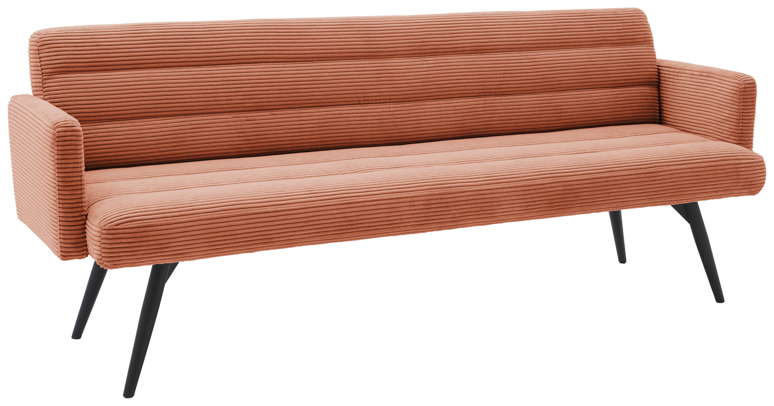 SITZBANK in Textil Aprikose - Aprikose/Schwarz, Design, Textil/Metall (216/86/68cm) - Dieter Knoll