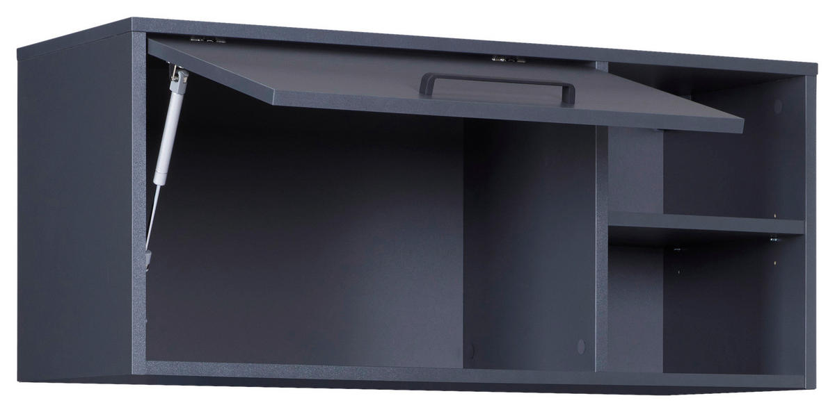 KÜCHENOBERSCHRANK 99/44/40 cm  in Anthrazit  - Anthrazit/Schwarz, MODERN, Holzwerkstoff/Metall (99/44/40cm) - home24