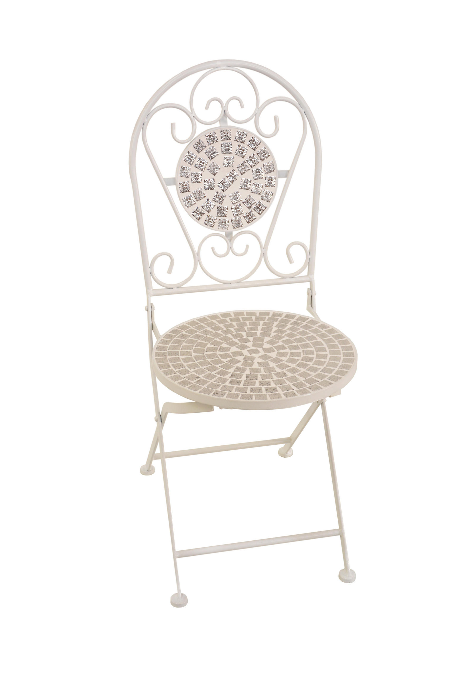 Gartensessel in Metall, Glas Weiß