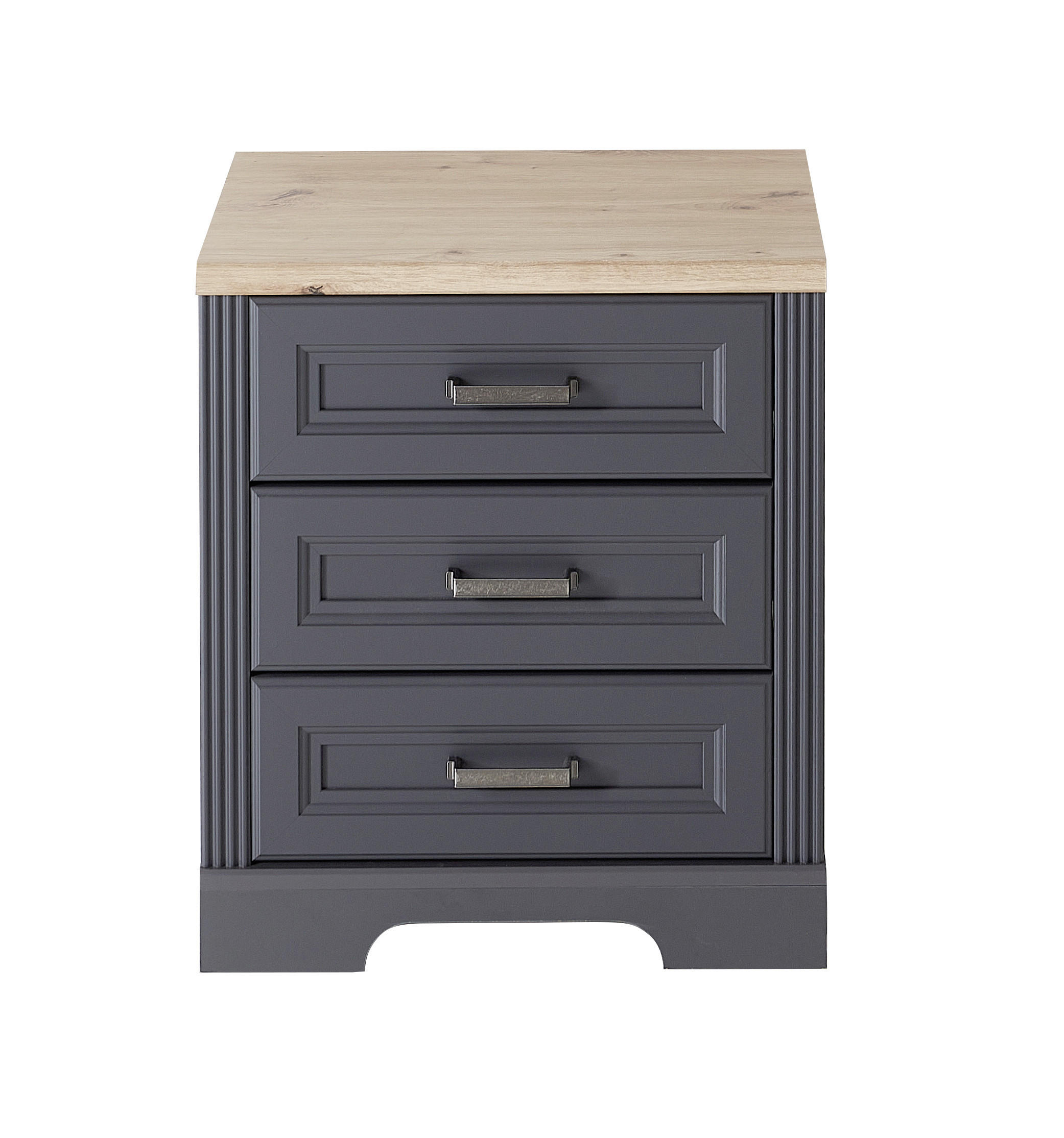 Rollbox  54/62/39 cm  - grafit/stejar Artisan, Romantik / Landhaus, metal/material pe bază de lemn (54/62/39cm) - Landscape