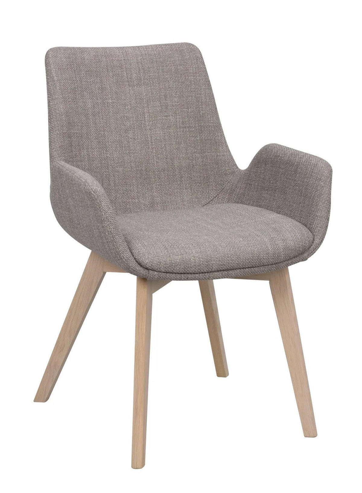 STOL MED ARMSTÖD     - ek Bianco/grå, Klassisk, trä/textil (59/81/59cm) - Rowico
