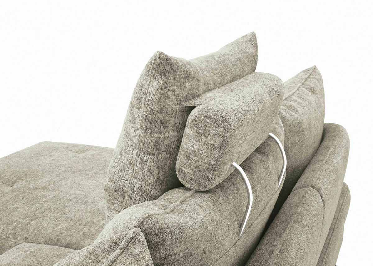 ECKSOFA in Webstoff Hellgrün  - Schwarz/Hellgrün, Konventionell, Textil/Metall (183/293cm) - Carryhome