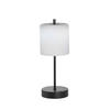 AKKU-TISCHLEUCHTE Riva 13/34,50 cm   - Sandfarben/Schwarz, Design, Glas/Metall (13/34,50cm)