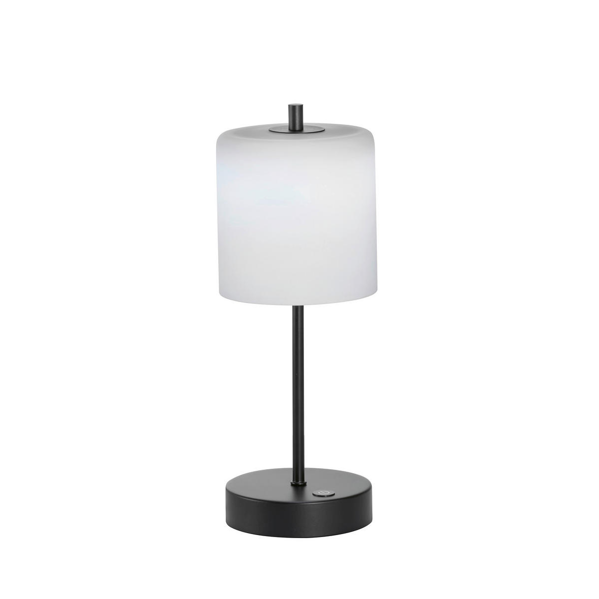AKKU-TISCHLEUCHTE Riva 13/34,50 cm   - Sandfarben/Schwarz, Design, Glas/Metall (13/34,50cm)