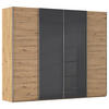 SCHWEBETÜRENSCHRANK 271/223/68 cm 4-türig Eiche Artisan  - Chromfarben/Eiche Artisan, KONVENTIONELL, Glas/Holzwerkstoff (271/223/68cm) - Novel