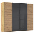 SCHWEBETÜRENSCHRANK 271/223/68 cm 4-türig Eiche Artisan  - Chromfarben/Eiche Artisan, KONVENTIONELL, Glas/Holzwerkstoff (271/223/68cm) - Novel