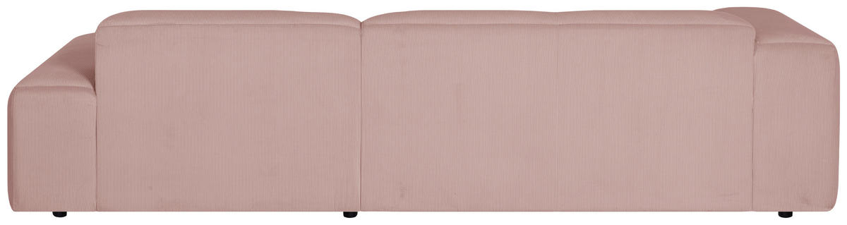 ECKSOFA in Cord Rosa  - Schwarz/Rosa, Design, Kunststoff/Textil (304/200cm) - MID.YOU