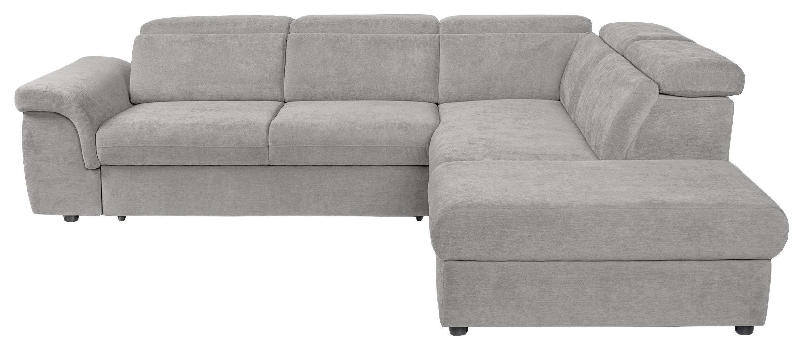 ECKSOFA Hellgrau Flachgewebe  - Hellgrau/Schwarz, KONVENTIONELL, Kunststoff/Textil (280/235cm) - Carryhome