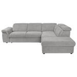 ECKSOFA Hellgrau Flachgewebe  - Hellgrau/Schwarz, KONVENTIONELL, Kunststoff/Textil (280/235cm) - Carryhome
