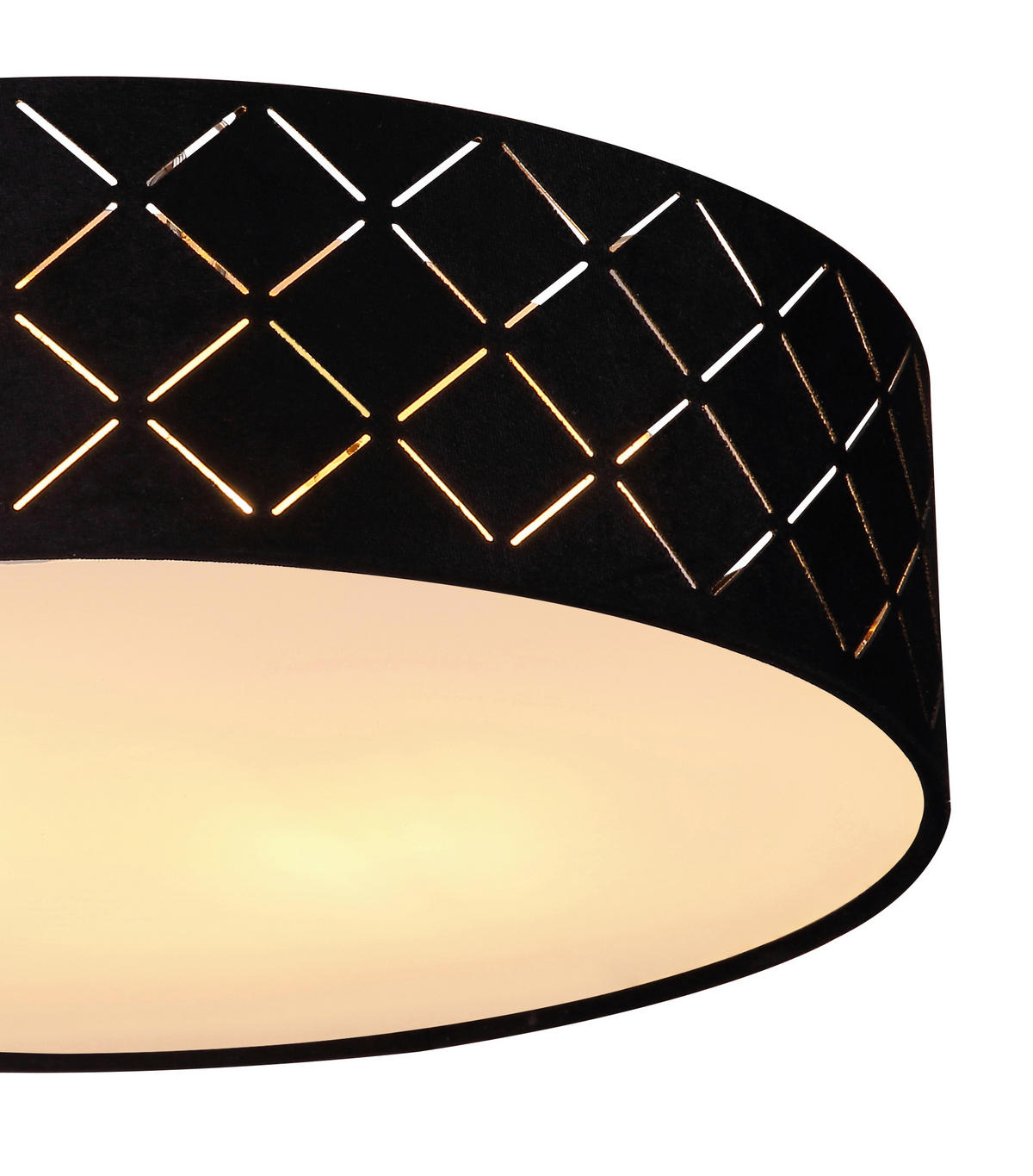 DECKENLEUCHTE  38/10 cm    - Goldfarben/Schwarz, Design, Kunststoff/Textil (38/10cm) - Globo