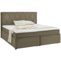 BOXSPRINGBETT 180/200 cm  in Hellbraun  - Hellbraun/Schwarz, Design, Kunststoff/Textil (180/200cm) - Xora