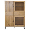 HIGHBOARD  in 107/151,2/40 cm  - Eichefarben/Schwarz, Natur, Glas/Holz (107/151,2/40cm) - Carryhome