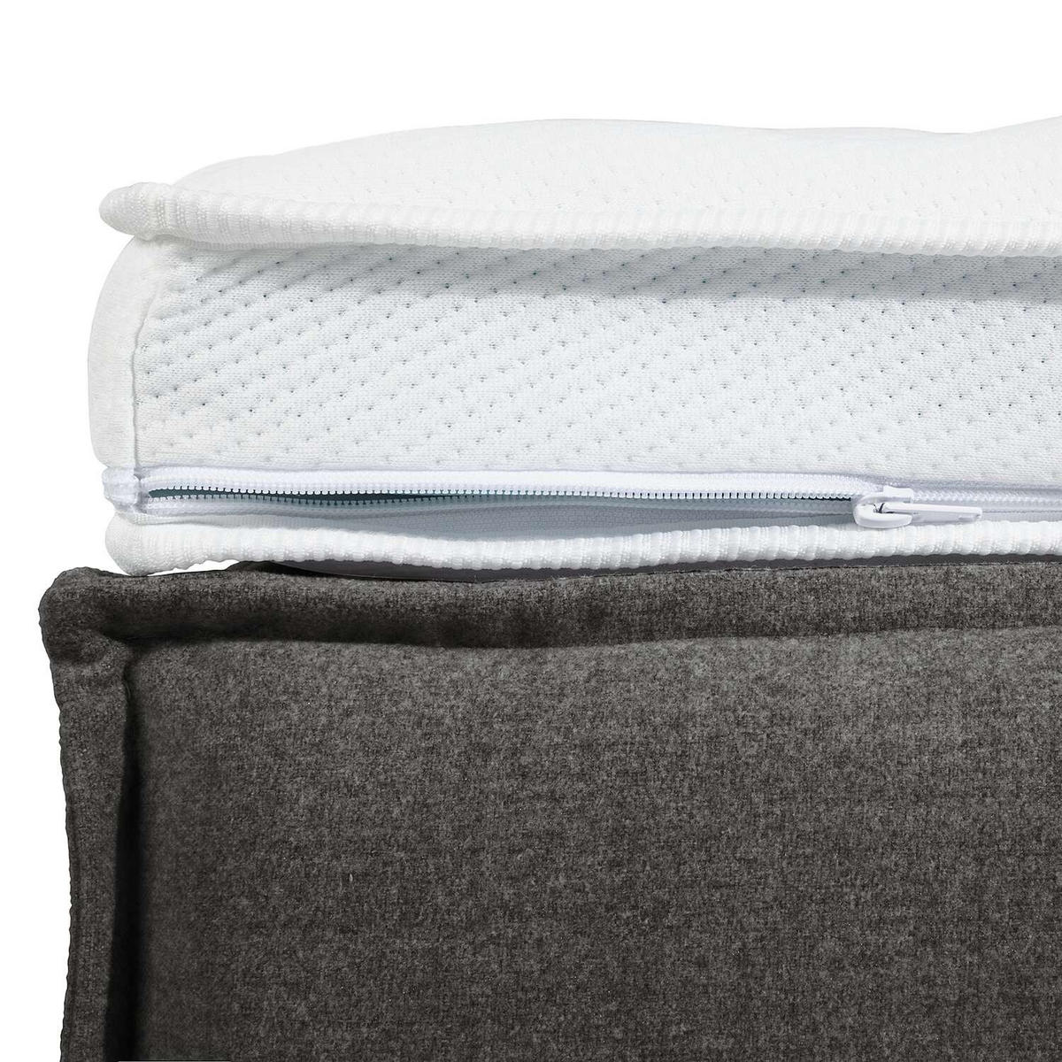 BOXSPRINGBETT 140/220 cm  in Anthrazit  - Anthrazit/Schwarz, Design, Textil (140/220cm) - home24
