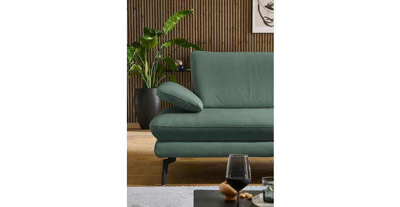ECKSOFA in Echtleder Opal  308/195 cm  - Opal/Schwarz, Design, Leder/Metall (308/195cm) - Dieter Knoll