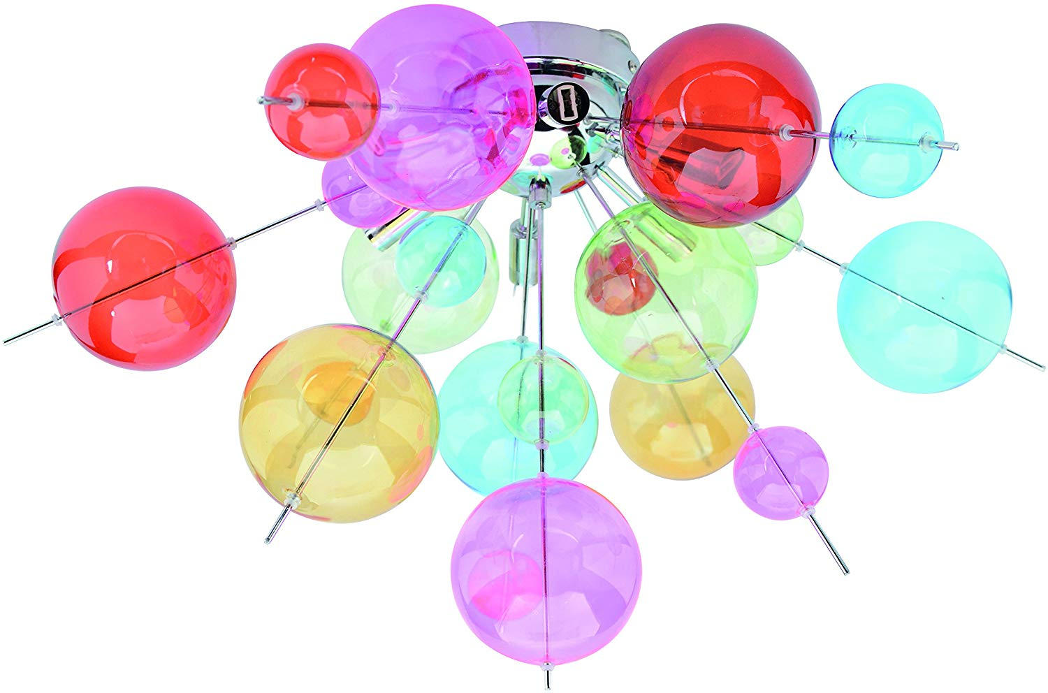 DECKENLEUCHTE EXPLOSION 57/38 cm   - Klar/Chromfarben, Design, Glas/Metall (57/38cm) - Näve