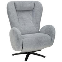 RELAXSESSEL Webstoff Nackenkissen, Fußteilverstellung, Relaxfunktion    - Schwarz/Grau, Design, Textil/Metall (77/109/89cm) - Stylife