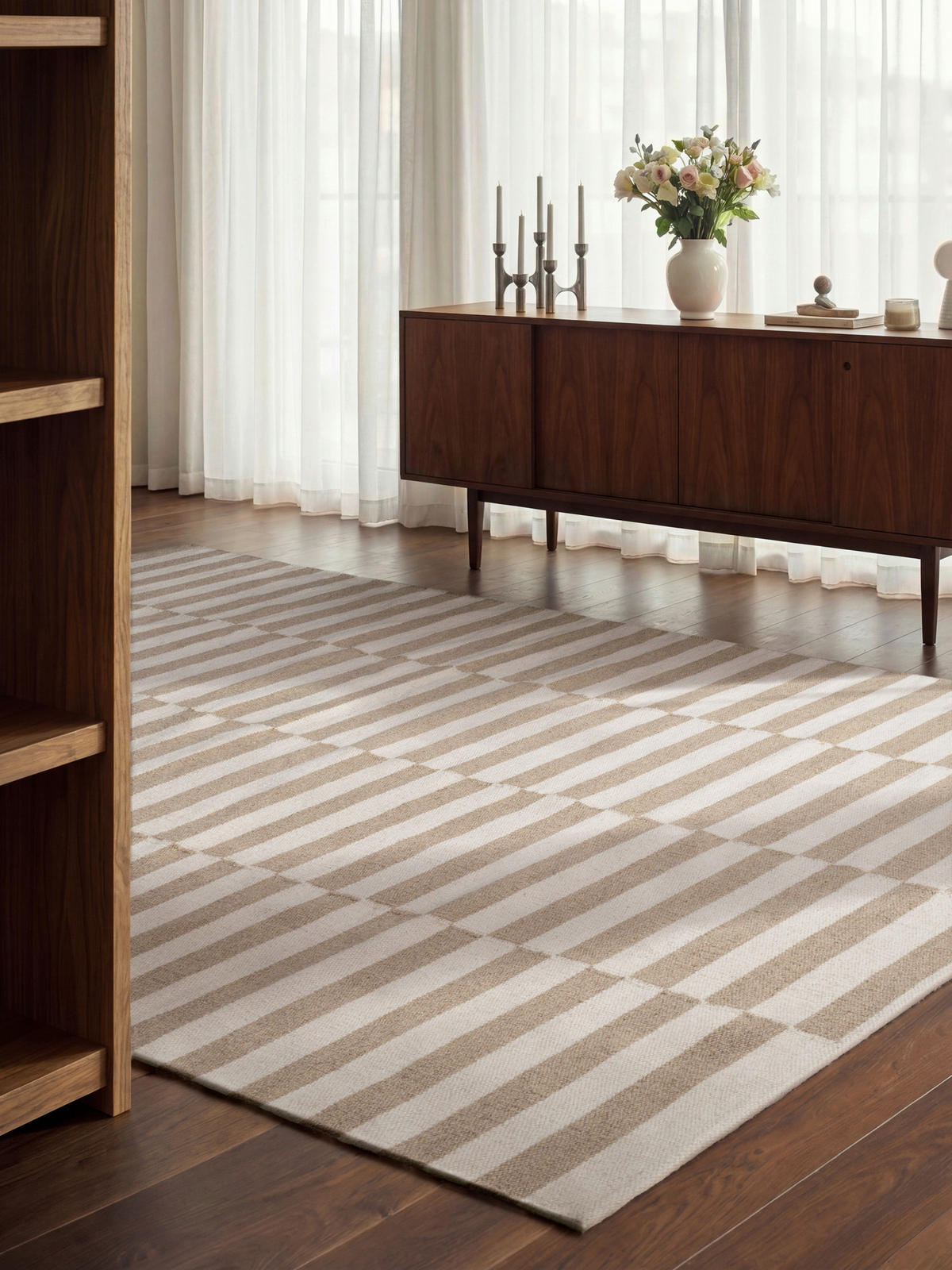 HANDWEBTEPPICH 200/300 cm Vika Weiß, Beige rechteckig  - Beige/Weiß, Basics, Textil (200/300cm) - Hanse Home