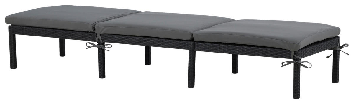 SONNENLIEGE 59/84/198 cm  - Schwarz, KONVENTIONELL, Kunststoff (59/84/198cm) - Gardenson