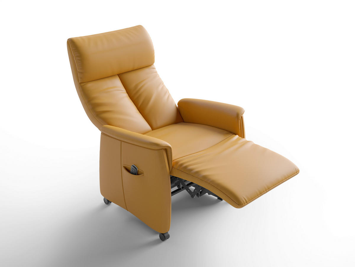 RELAXAČNÉ KRESLO, koža, kari žltá - čierna/kari žltá, Basics, koža/plast (76/112/84cm) - Sit & More