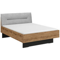 BETT 140/200 cm  in Graphitfarben, Grau, Eiche Artisan  - Graphitfarben/Eiche Artisan, Trend, Textil (140/200cm) - Stylife