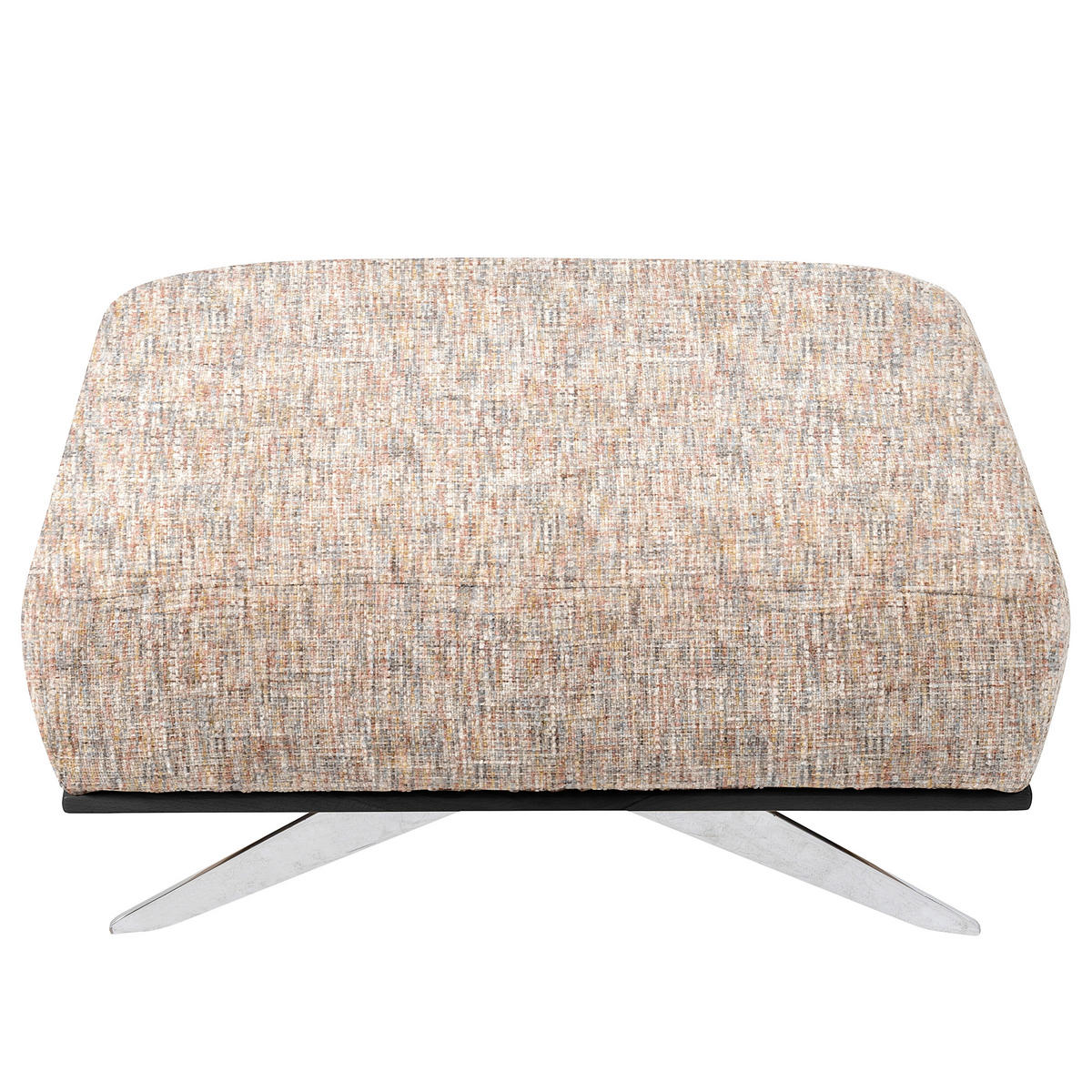 HOCKER in Textil Blau, Gelb, Rot, Weiß  - Chromfarben/Blau, Design, Holz/Textil (95/46/80cm) - Livetastic