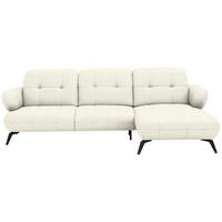 ECKSOFA Flachgewebe Naturfarben  - Schwarz/Naturfarben, Design, Textil/Metall (282/189cm) - Novel