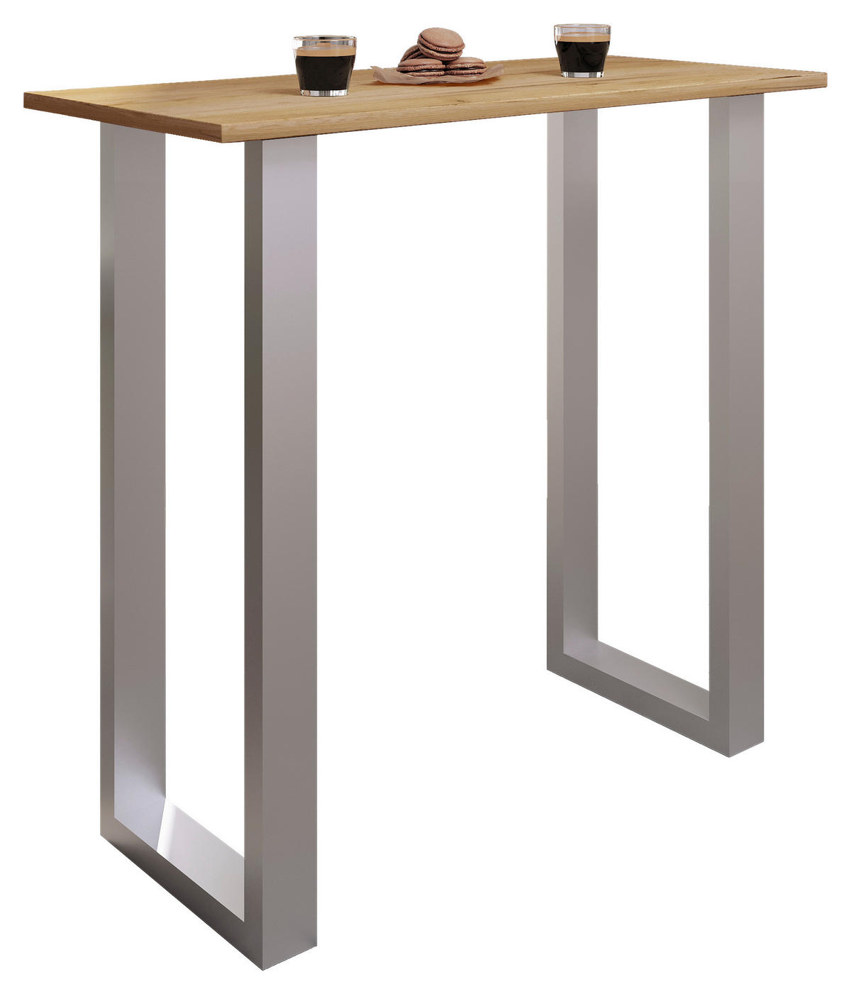 BARBORD i metall, trämaterial  110/50/102 cm  - honungsek/silver, Klassisk, metall/trämaterial (110/50/102cm)