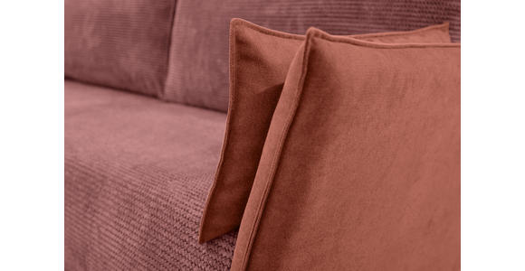 SCHLAFSOFA Cord, Flachgewebe Rosa, Altrosa Rückenkissen, Armlehnenkissen, Bettkasten, Schlaffunktion, Rücken echt, Liegefläche im Originalstoff  - Schwarz/Altrosa, KONVENTIONELL, Textil/Metall (223/72/100cm) - Carryhome