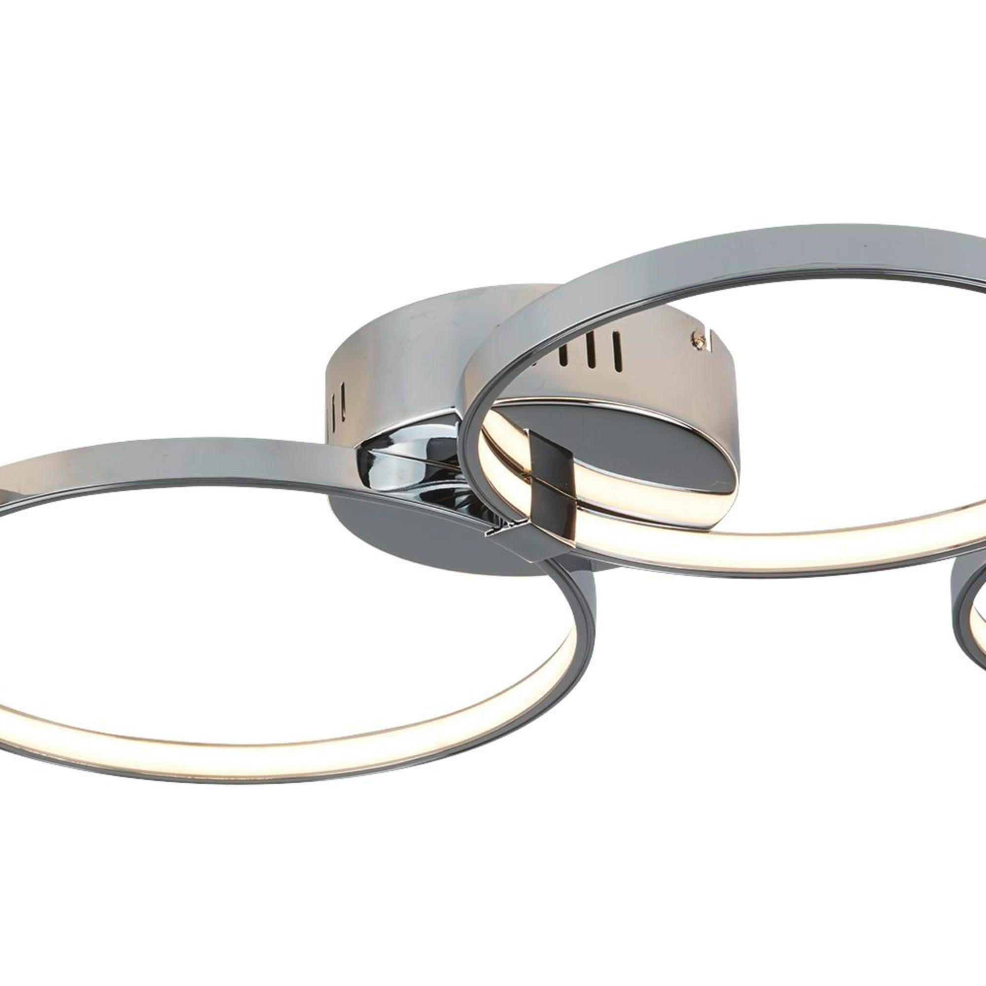 Thumbnail - Searchlight Led-Deckenleuchte Solexa, Weiß, Chrom, Metall, Kunststoff, rund,rund, 50x7.4x75 cm, Lampen & Leuchten, Innen...