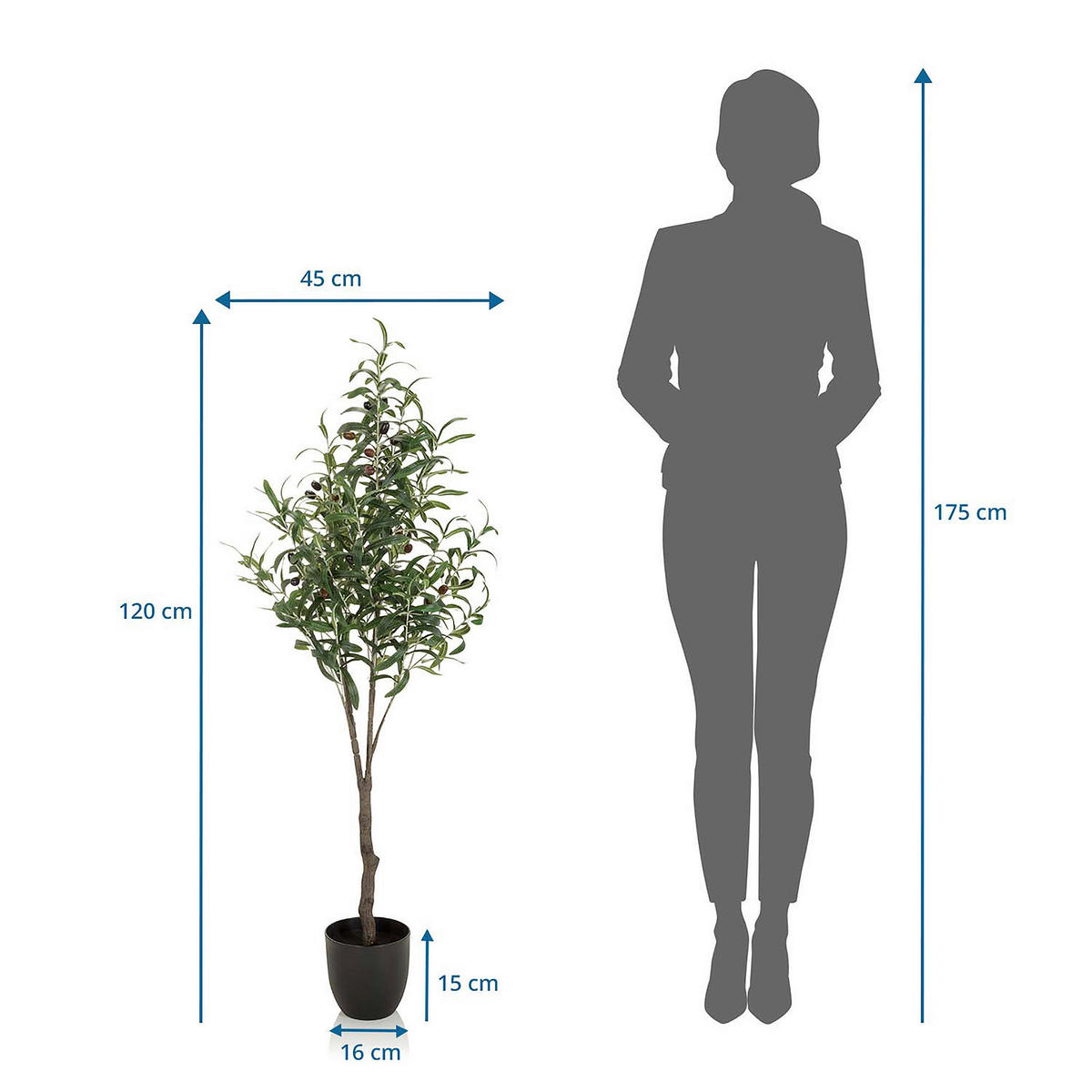 KONSTVÄXT oliv  - grön/brun, Basics, plast (45/120/45cm) - MID.YOU