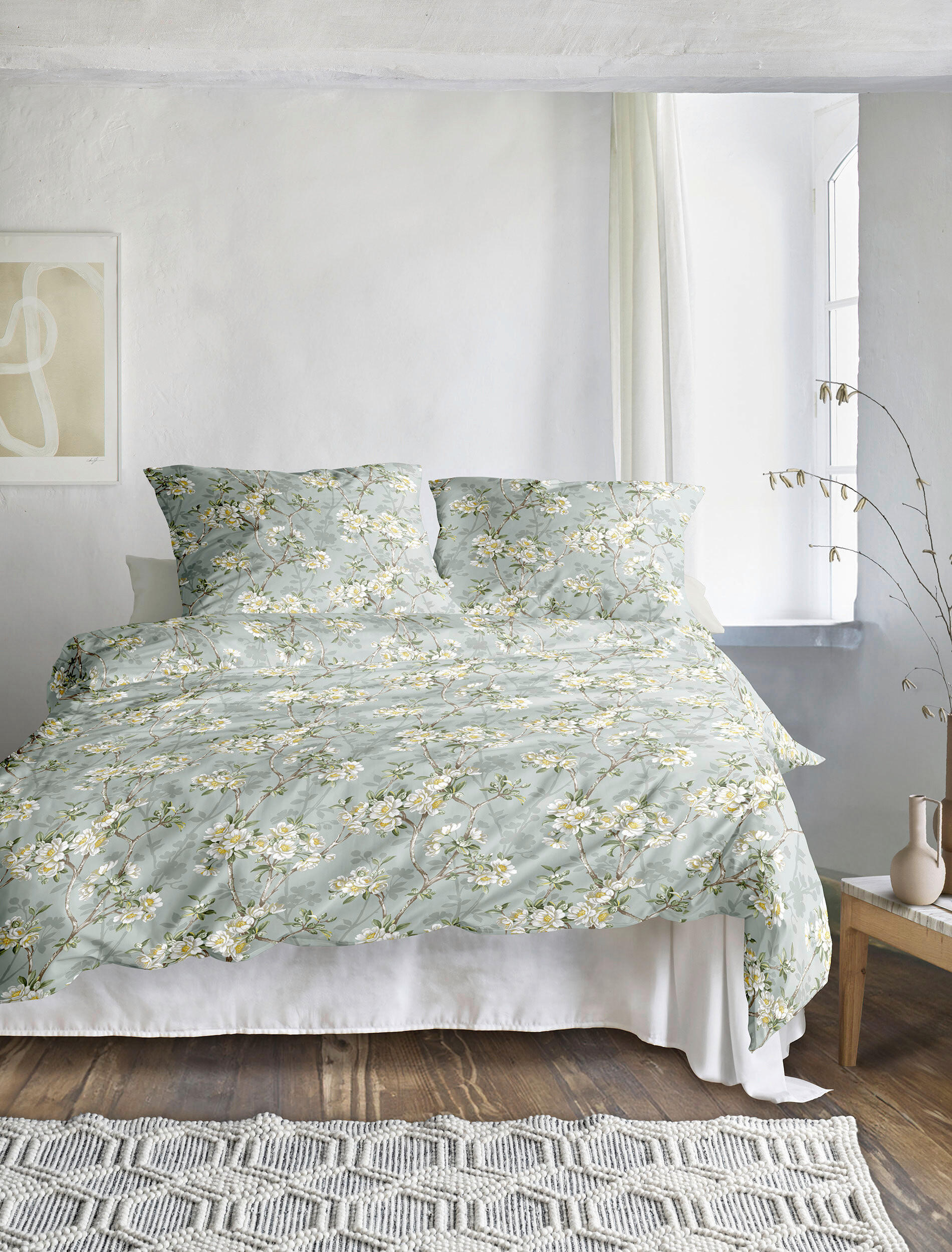 BETTWÄSCHE Makosatin 140/200 cm  - Jadegrün, KONVENTIONELL, Textil (140/200cm) - Irisette