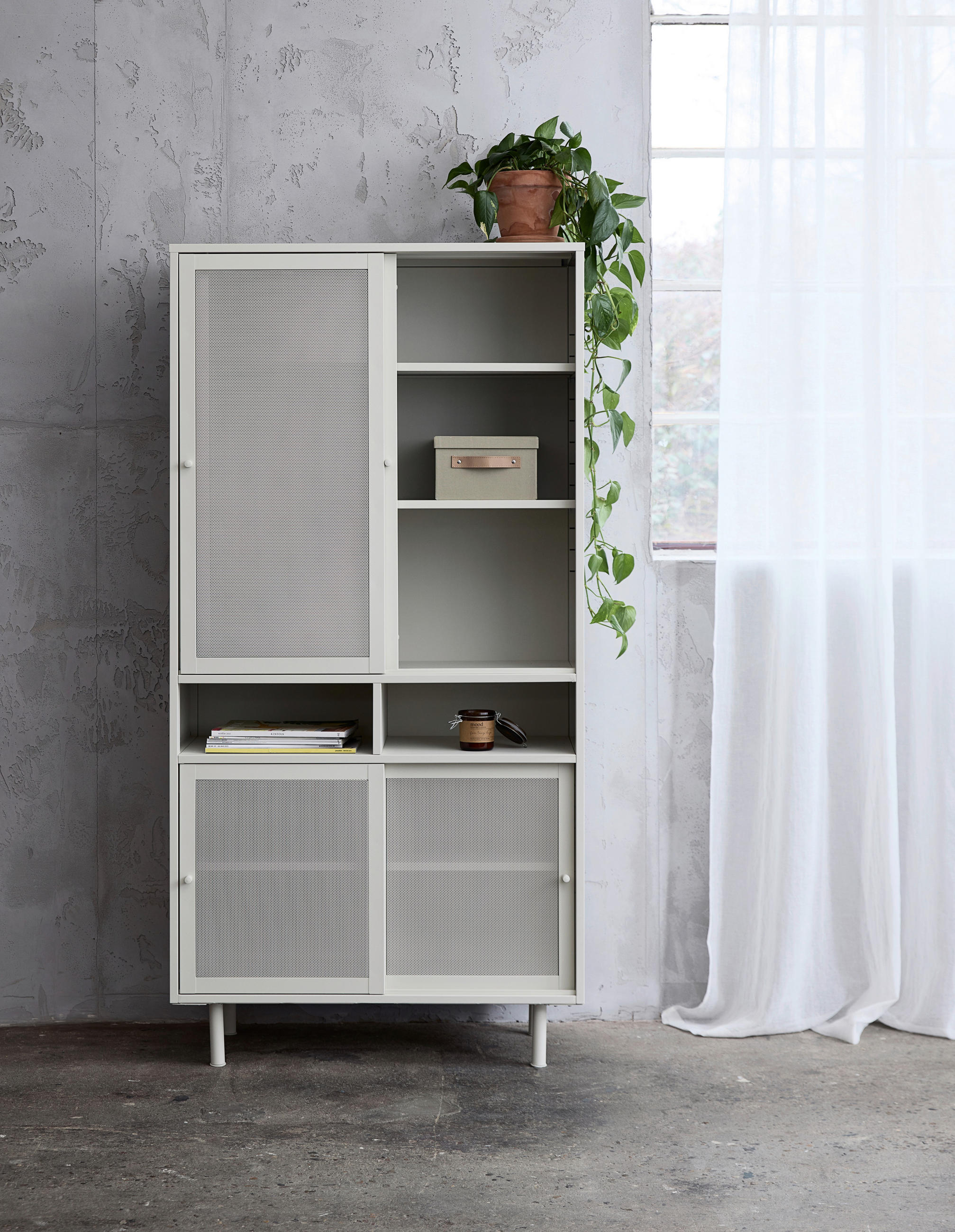 HIGHBOARD  in 90/180/40 cm  - Greige, Basics, Metall (90/180/40cm) - Boxxx