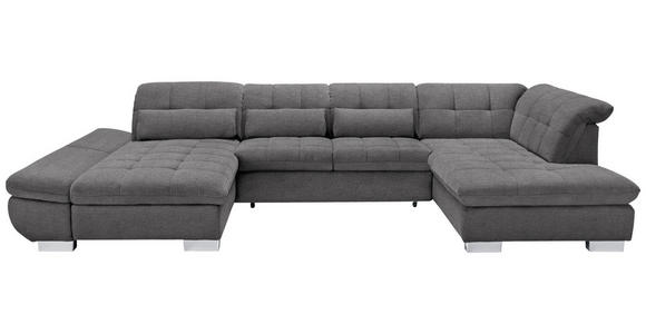 WOHNLANDSCHAFT  in Mikrofaser Grau  - Chromfarben/Grau, Design, Kunststoff/Textil (204/350/211cm) - Xora