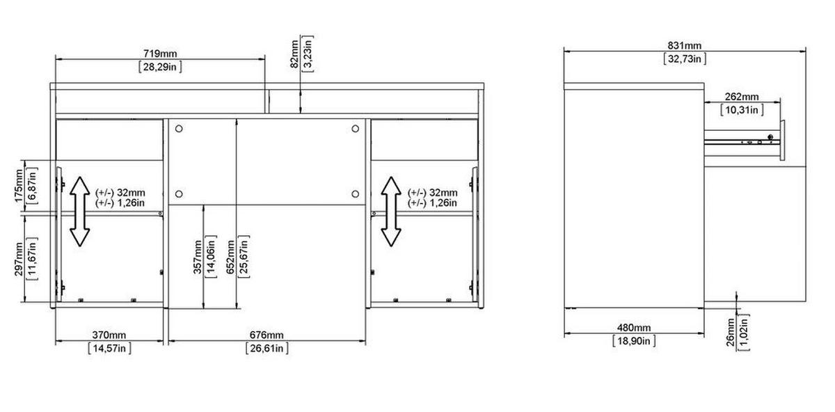 SCHREIBTISCH 149/48,2/156,2 cm  in Eichefarben  - Eichefarben, MODERN, Holzwerkstoff (149/48,2/156,2cm) - MID.YOU