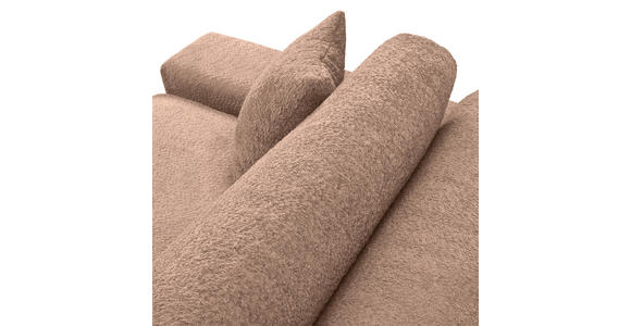 MEGASOFA Struktur, Bouclé Rotbraun  - Rotbraun/Schwarz, MODERN, Kunststoff/Textil (270/76/125cm) - Landscape
