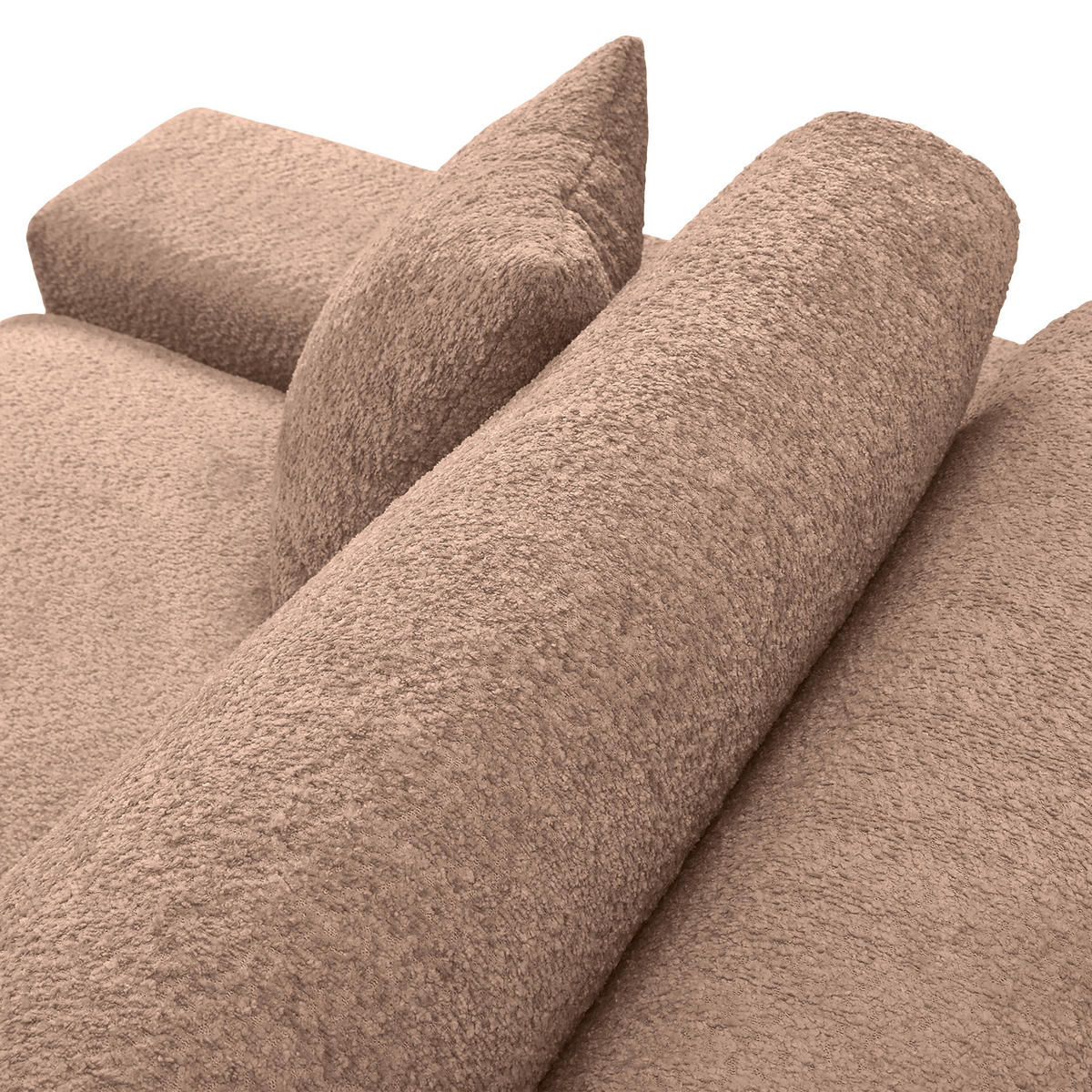 MEGASOFA Struktur, Bouclé Rotbraun  - Rotbraun/Schwarz, MODERN, Kunststoff/Textil (270/76/125cm) - Landscape