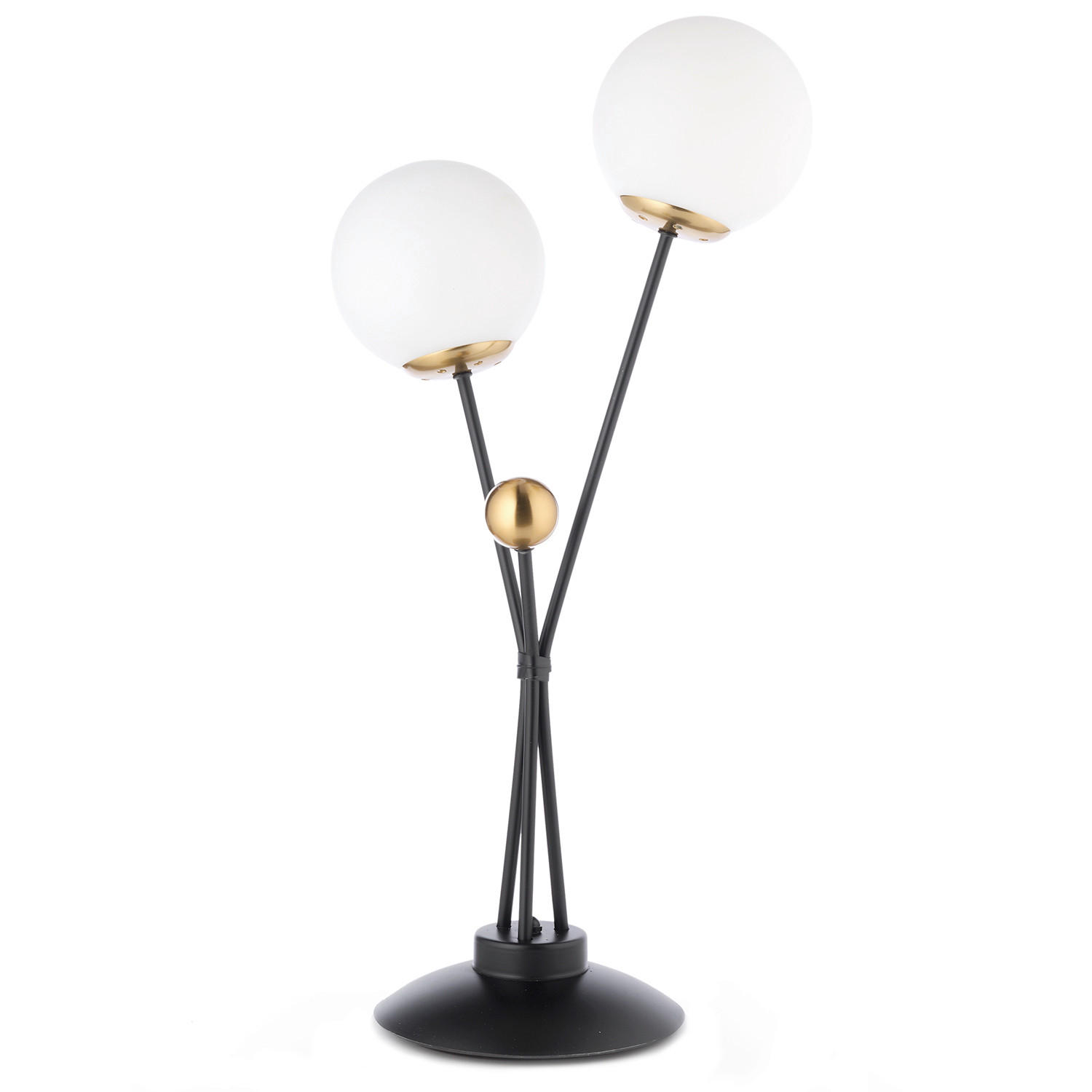 XXXLutz Tischleuchte 5043 Billo Schwarz, Gold, Weiß Hochglanz 21x68x35 cm