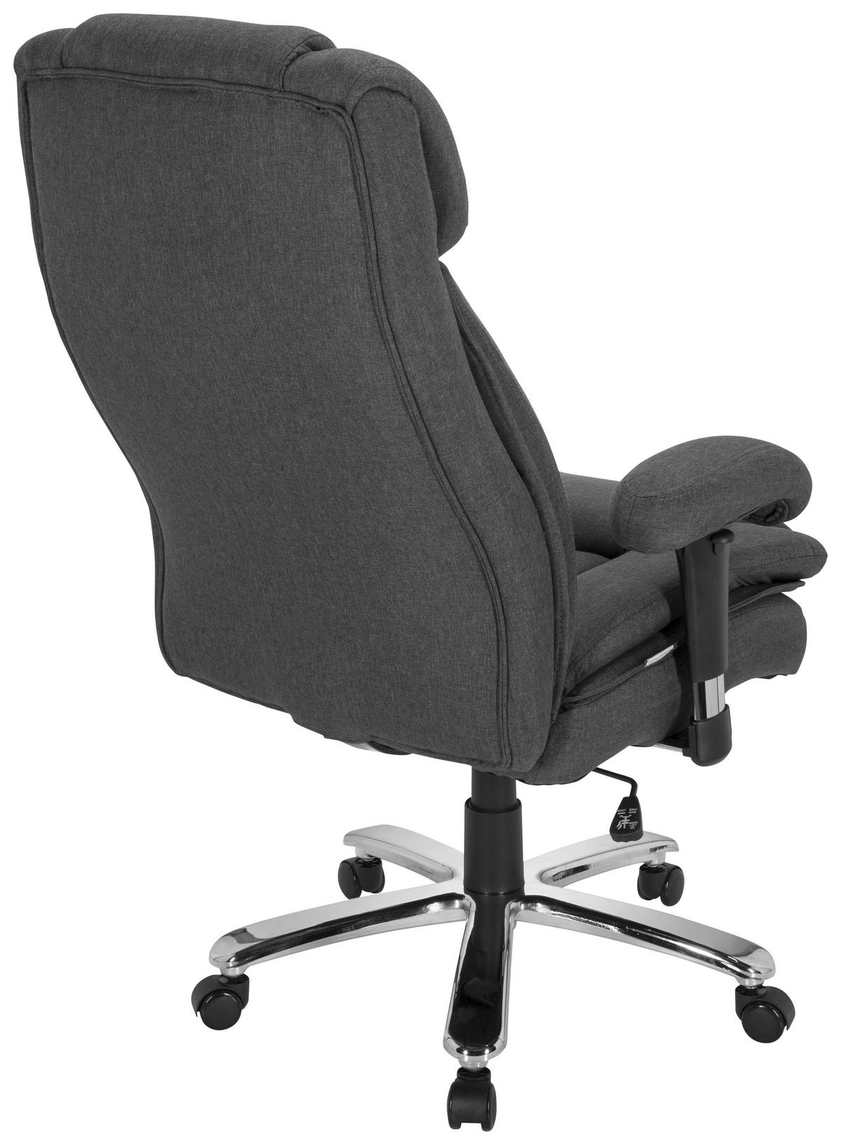 PISARNIŠKI STOL tekstil temno siva  - srebrne barve/temno siva, Moderno, kovina/umetna masa (76/123/81cm) - MID.YOU