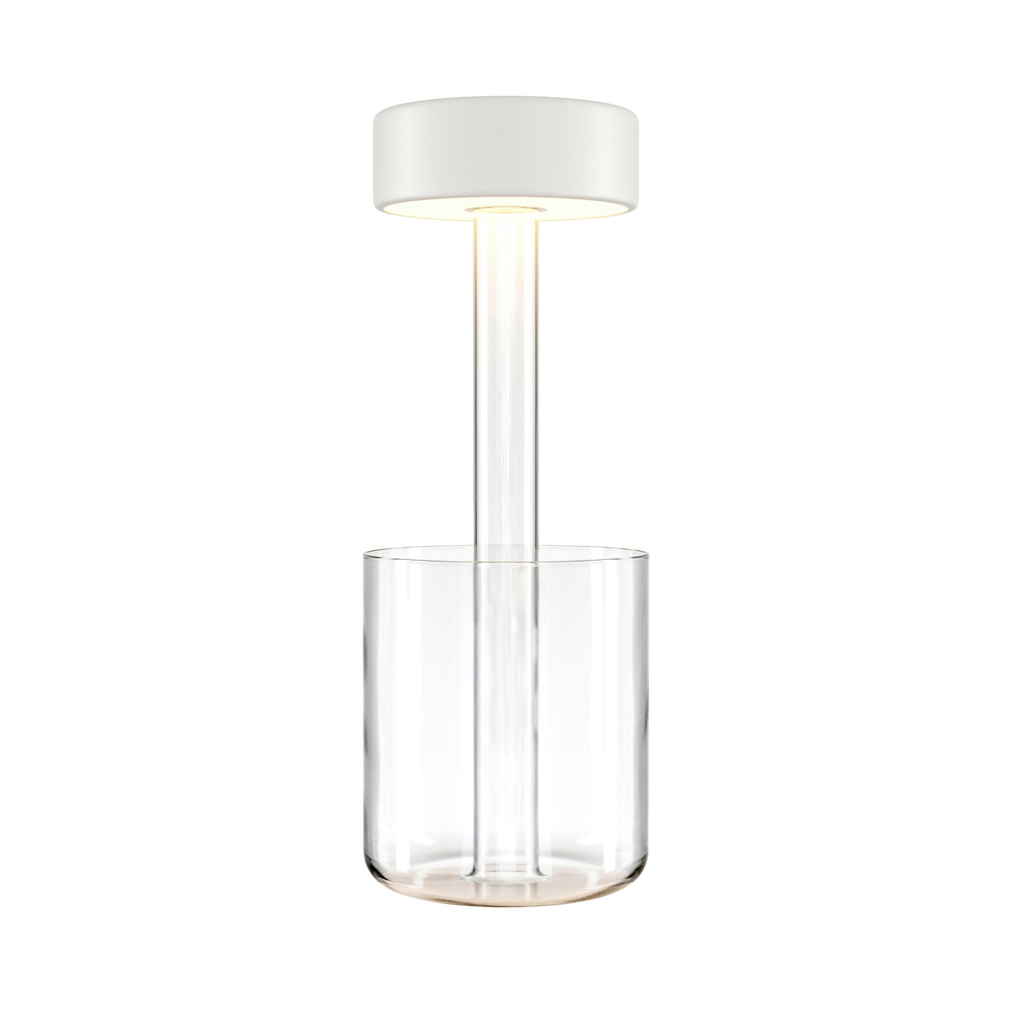 AKKU-TISCHLEUCHTE AI Collaboration 12/34,8 cm   - Transparent/Weiß, Design, Glas/Metall (12/34,8cm) - MAYTONI