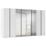 DREHTÜRENSCHRANK 400/223/61 cm,  in Weiß, 8-türig  - Graphitfarben/Weiß, Basics, Glas/Holzwerkstoff (400/223/61cm) - Novel