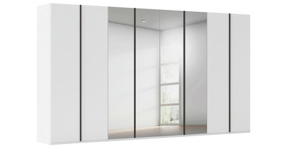 DREHTÜRENSCHRANK 400/235/61 cm,  in Weiß, 8-türig  - Graphitfarben/Weiß, Basics, Glas/Holzwerkstoff (400/235/61cm) - Novel