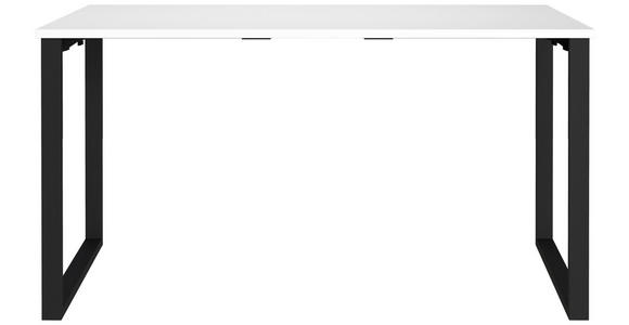 SCHREIBTISCH 140/80/75 cm Schwarz, Weiß in verschiedenen Holz-Dekoren erhältlich, justierbare Füße  - Schwarz/Weiß, MODERN, Holzwerkstoff/Metall (140/80/75cm) - Novel