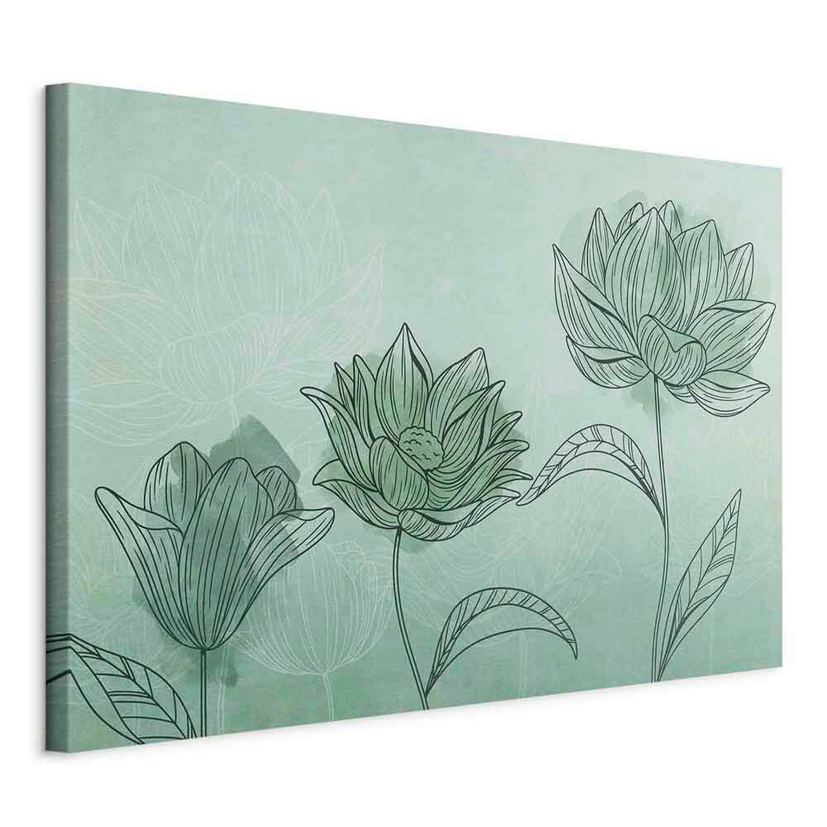 LEINWANDBILD Abstraktes, Blumen 60/40/1.2 cm  - Mintgrün, Basics, Holzwerkstoff/Textil (60/40/1.2cm) - artgeist