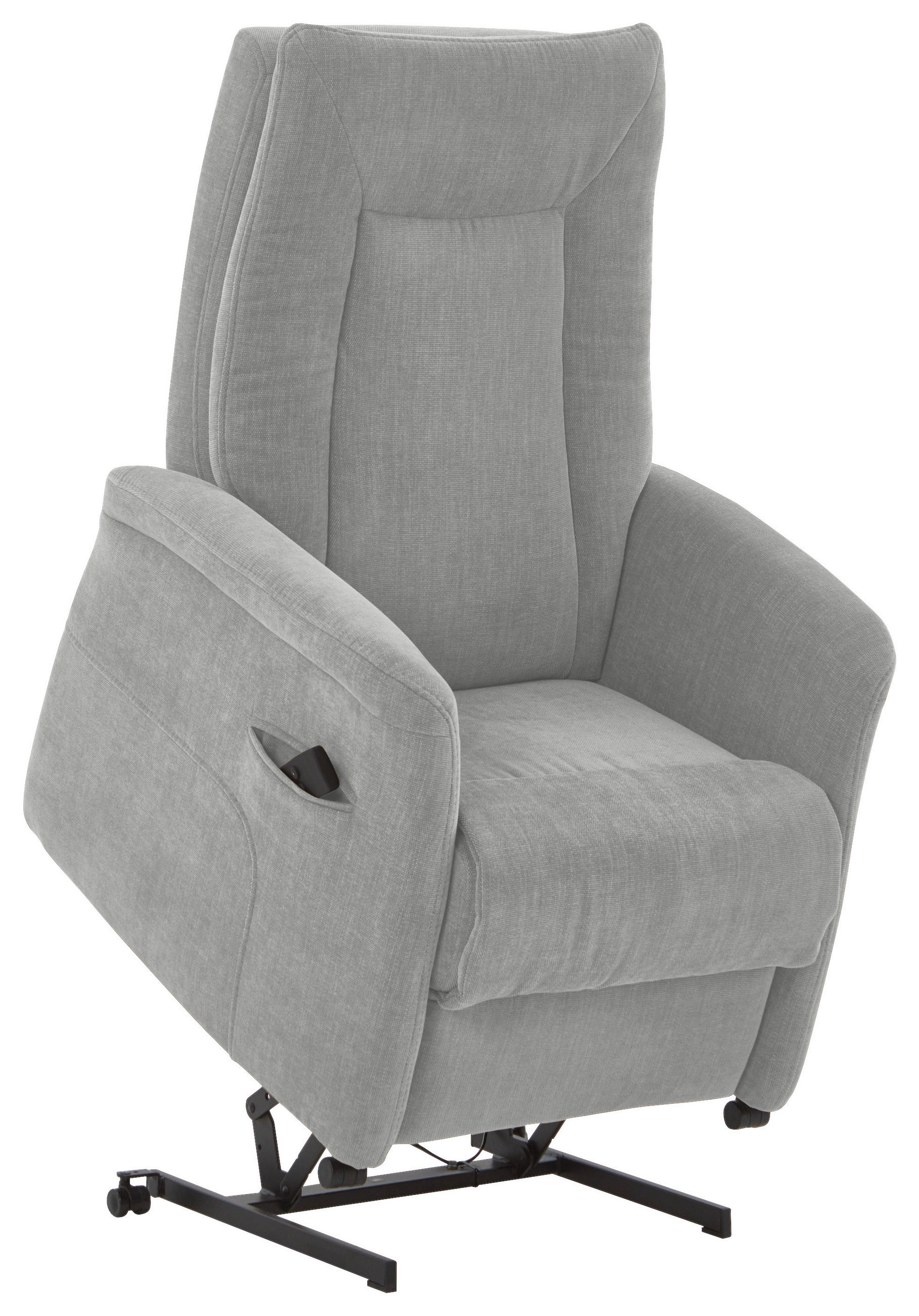 FERNSEHSESSEL  mit Relaxfunktion, Aufstehhilfe, Rücken echt Chenille Hellgrau  - Hellgrau/Grau, KONVENTIONELL, Kunststoff/Textil (78/115/90cm) - Hukla